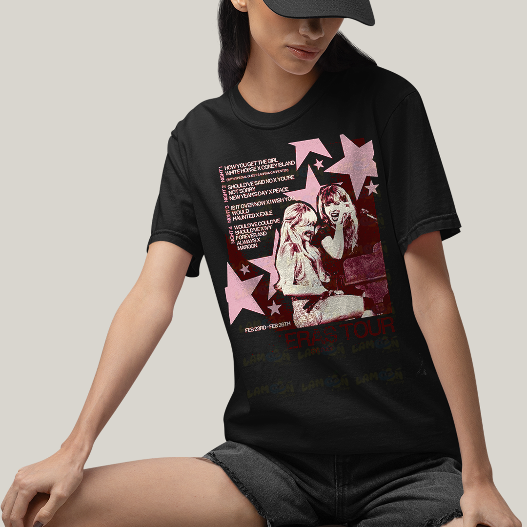 Camiseta Algodão Unissex T shirt  Sabrina Carpenter The Eras Tour Sydney Taylor Swift