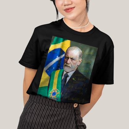 Camiseta Algodão Unissex T shirt -  Sigmund Freud psicologo presidente do brasil