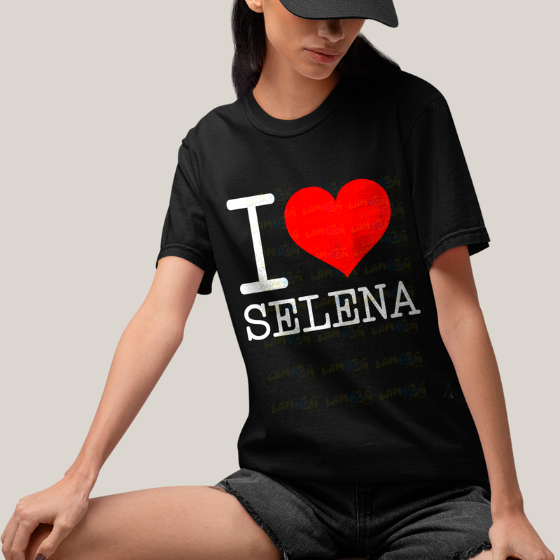 Camiseta Algodão Unissex T shirt - I Love Selena coração