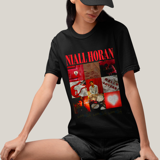 Camiseta Algodão Unissex T shirt - Niall Horan Hello Lovers vermelho red