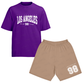 Kit Camiseta e Bermuda Moletom Los Angeles 98