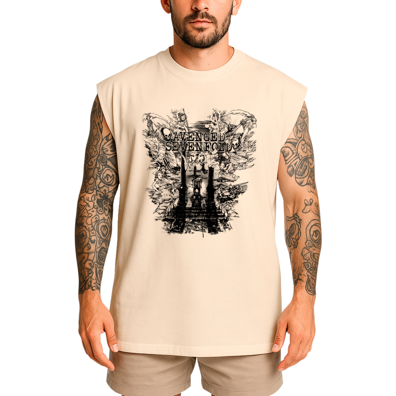 Regata Oversized Avenged Seven Fold Caveira Trono