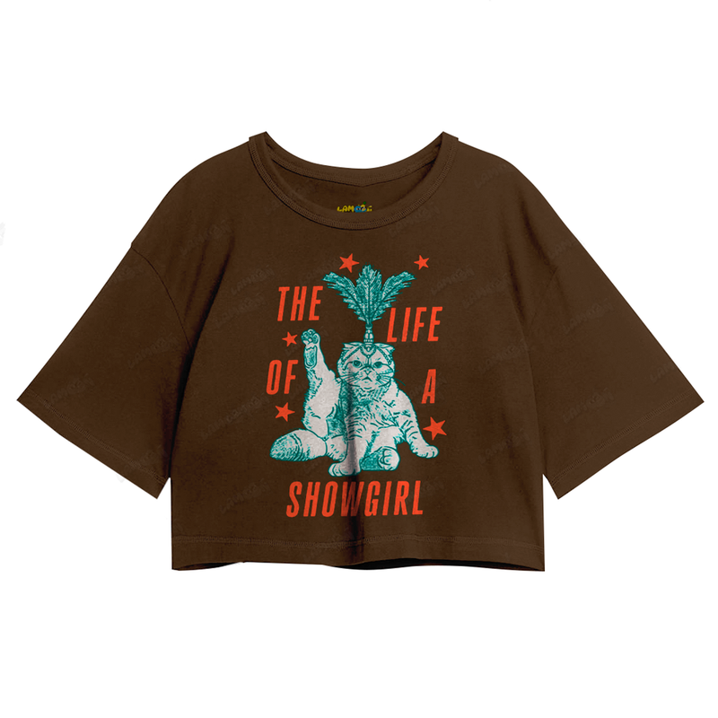 Cropped Oversized Algodão Taylor Swift Cat Showgirl