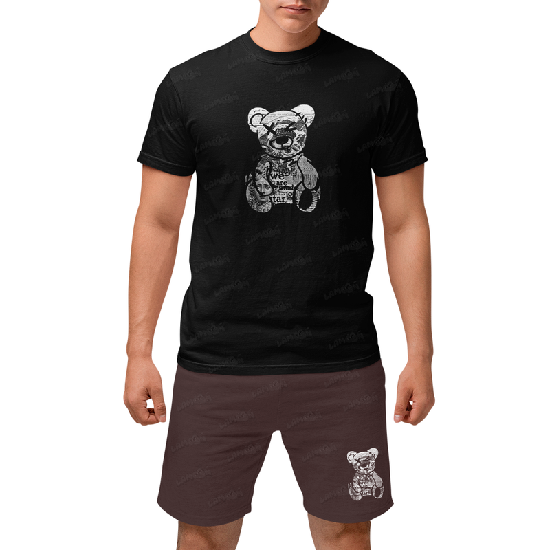 Kit Camiseta e Bermuda Moletom Urso X