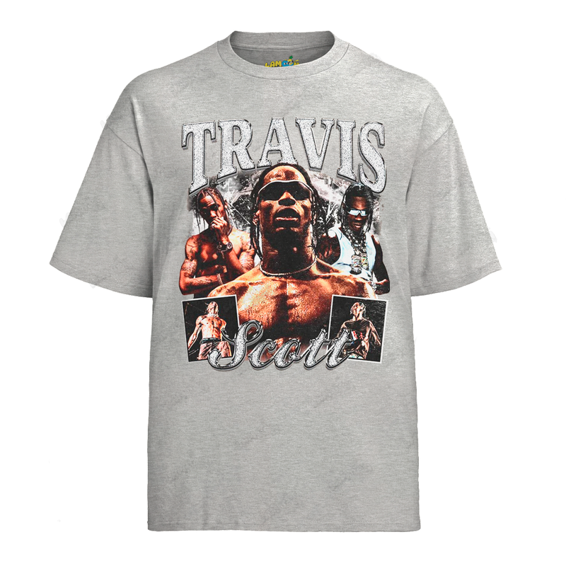Camiseta Algodão Travis Scott Prateado