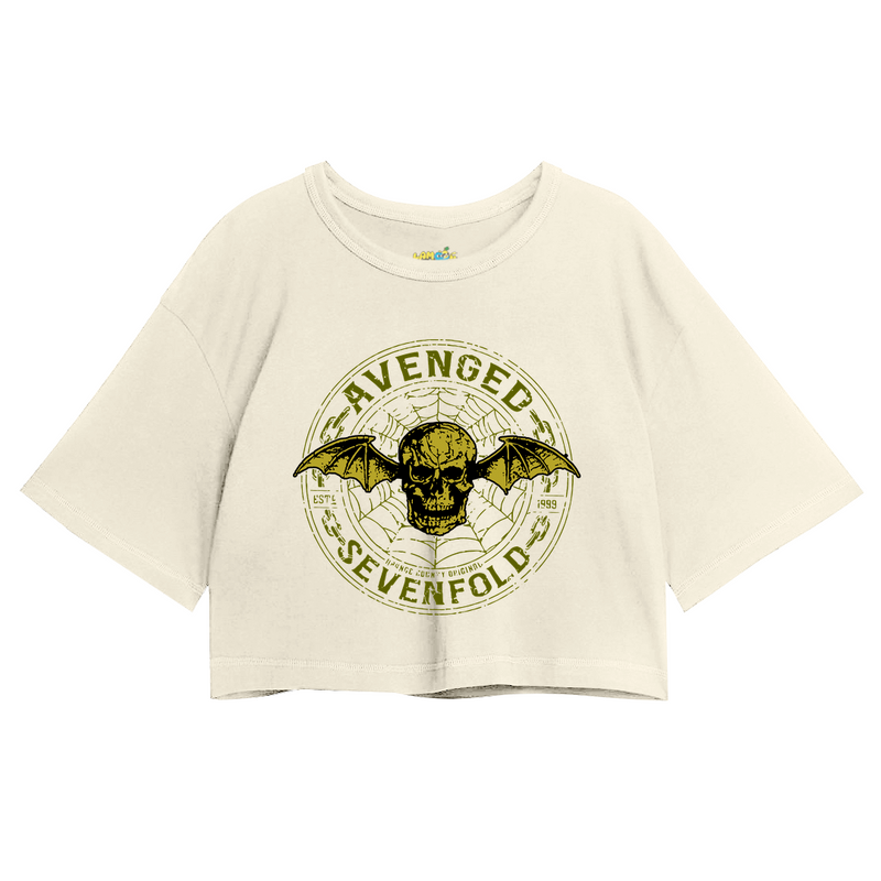 Cropped Oversized Avenged Seven Fold Caveira Logo Dourado