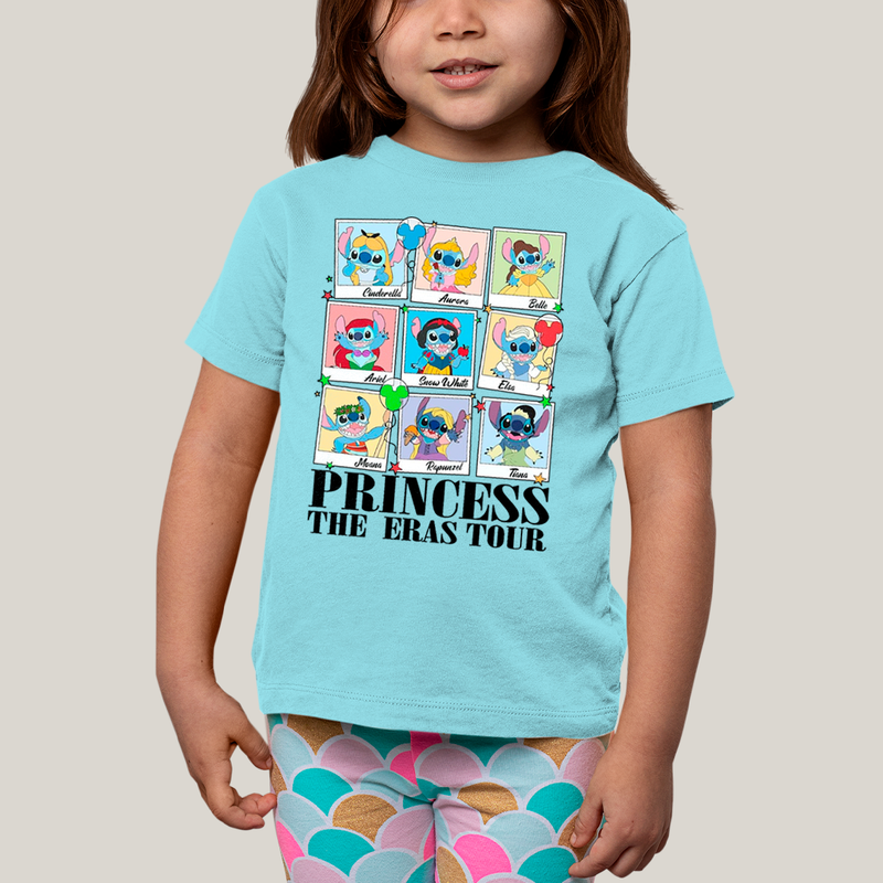 Camiseta Infantil Algodão Unissex T shirt Lilo & Stitch Princess The Eras Tour FC