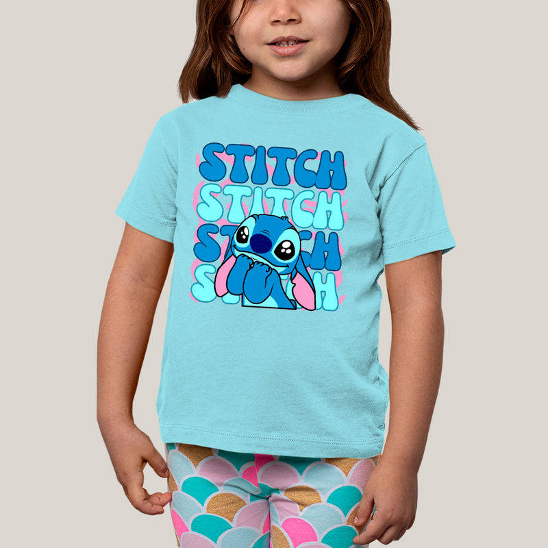 Camiseta Infantil Algodão Unissex T shirt Lilo & Stitch Orelha Caida
