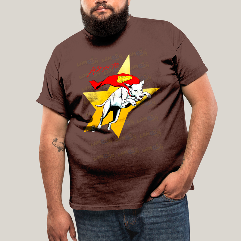 Camiseta Plus Size Algodão Unissex T shirt Superman Supercão Krypto Star
