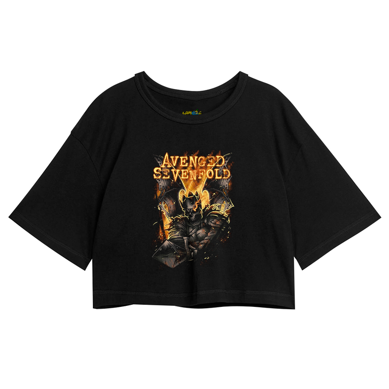 Cropped Oversized Avenged Seven Fold Caveira Espada