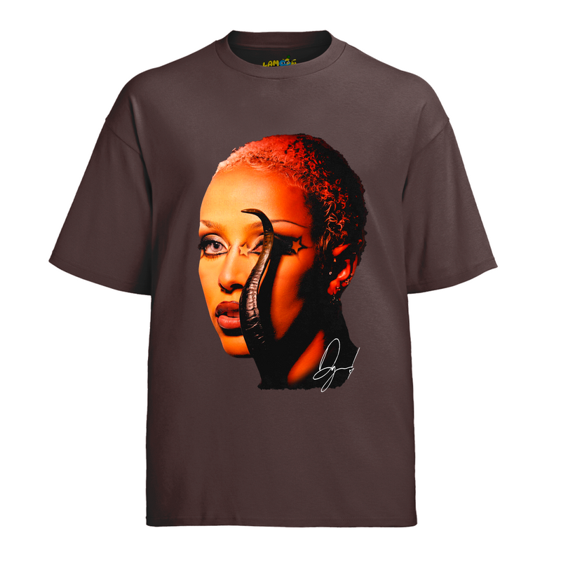 Camiseta Algodão Doja Cat Rosto Star