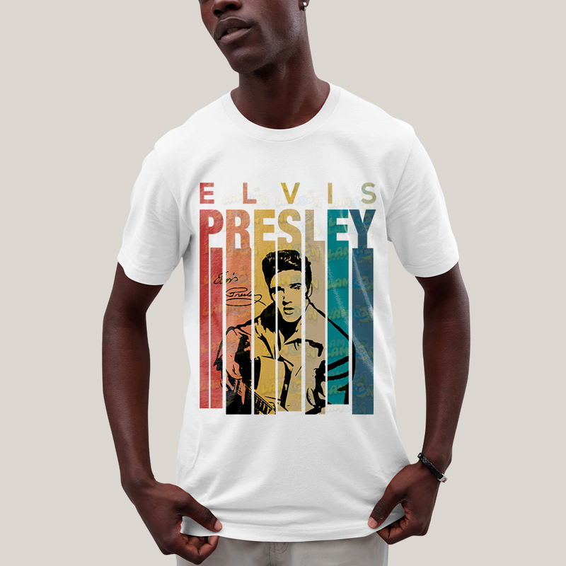 Camiseta Algodão Unissex T shirt Elvis Presley colorido