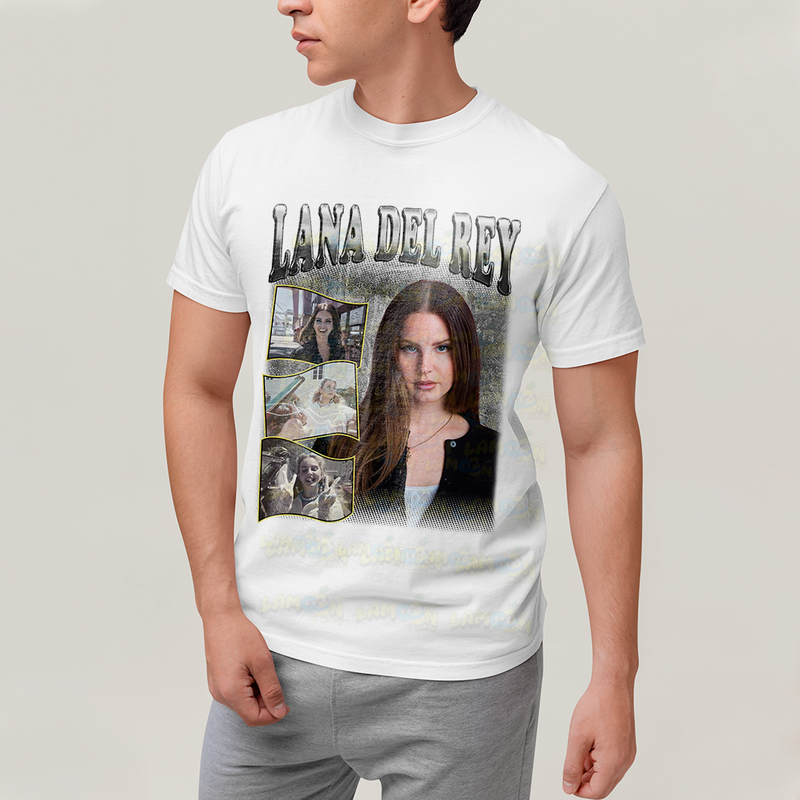 Camiseta Algodão Unissex T shirt Graphic Tee Lana Del Rey Prateado