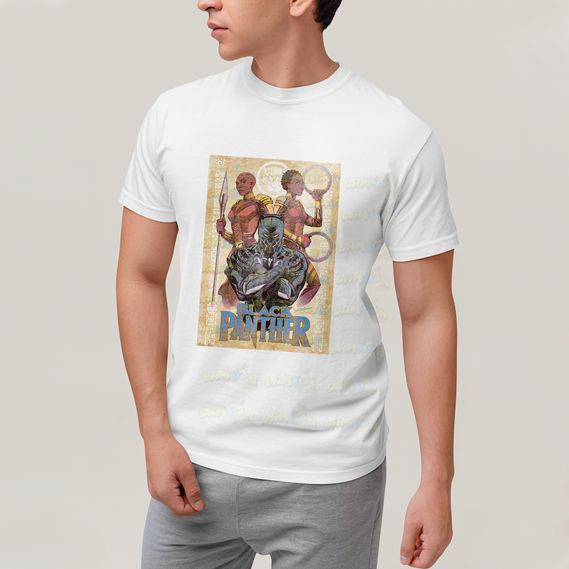 Camiseta Algodão Unissex T shirt Pantera Negra Black Panther Marvel