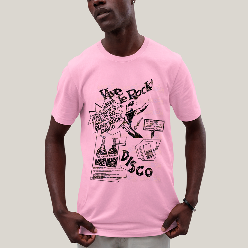 Camiseta Algodão Unissex T shirt Vive Le Rock Disco Famous Molotov