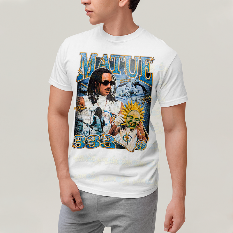 Camiseta Algodão Unissex T shirt -Matue 333 3 cantor rap hip hop