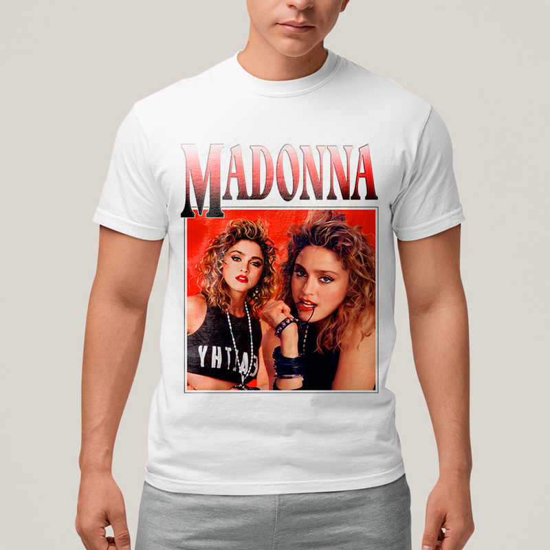 Camiseta Algodão Unissex T shirt Vintage Madonna Vermelho cantora pop