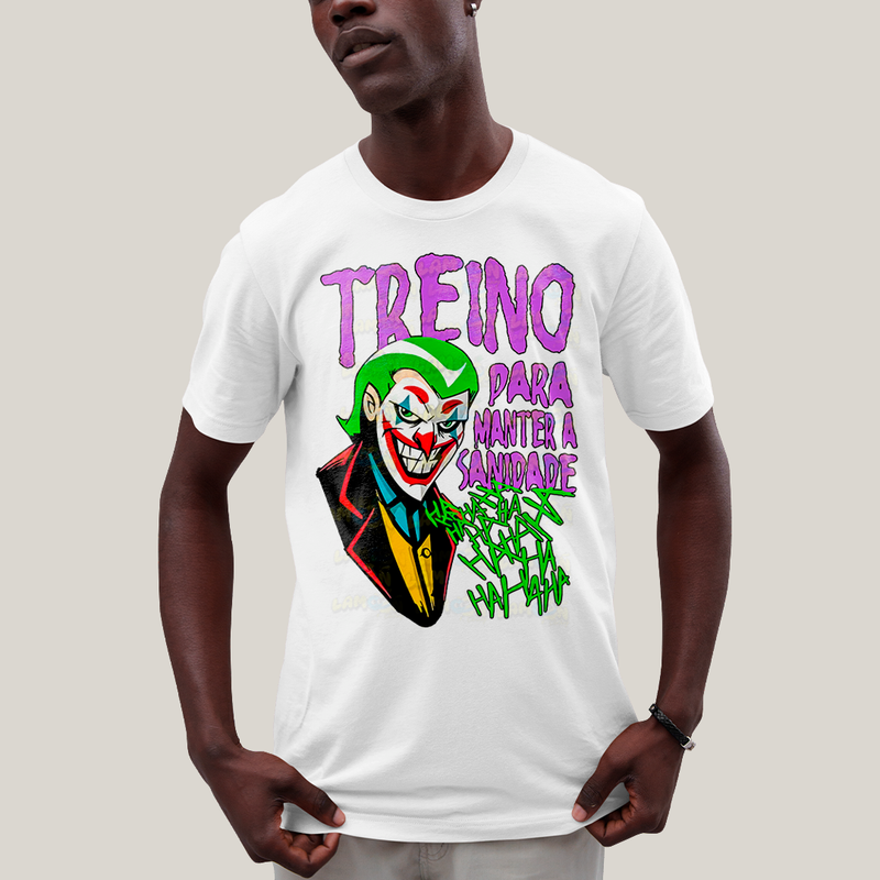 Camiseta Algodão Unissex T shirt- Treino Para Manter a Sanidade Coringa DC batman