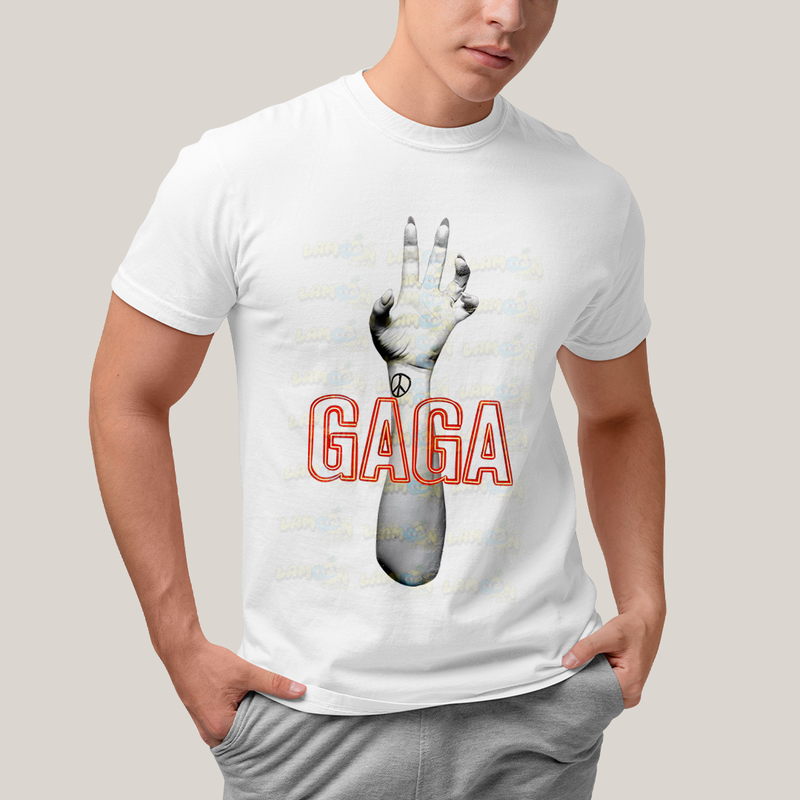 Camiseta Algodão Unissex T shirt-  lady Gaga mao hand