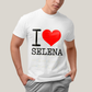 Camiseta Algodão Unissex T shirt - I Love Selena coração
