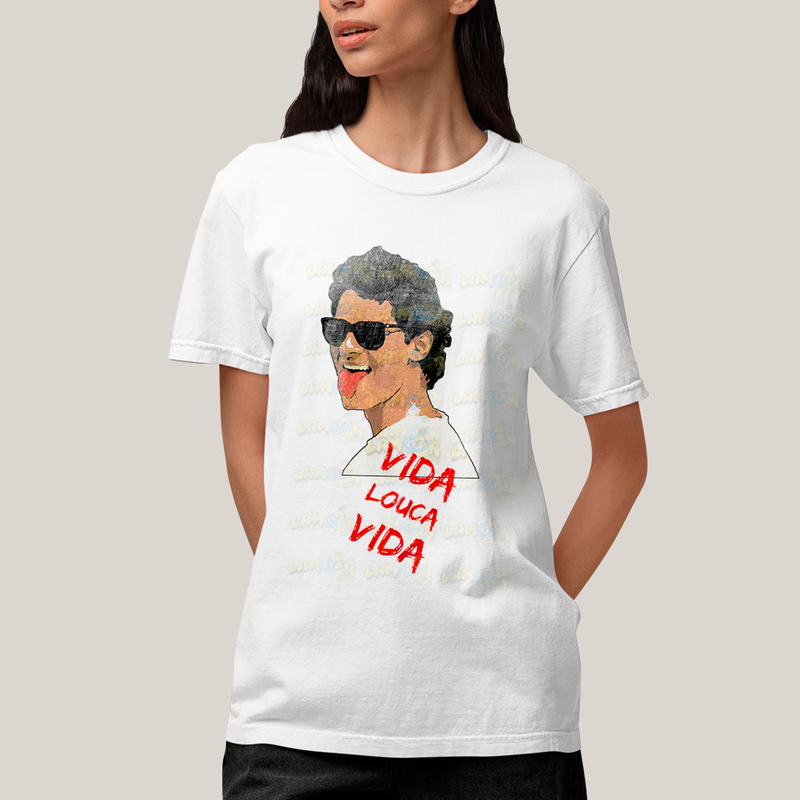 Camiseta Algodão Unissex T shirt -  Cazuza Vida Louca