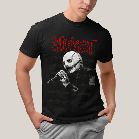 Camiseta Algodão Unissex T shirt Slipknot Black and White