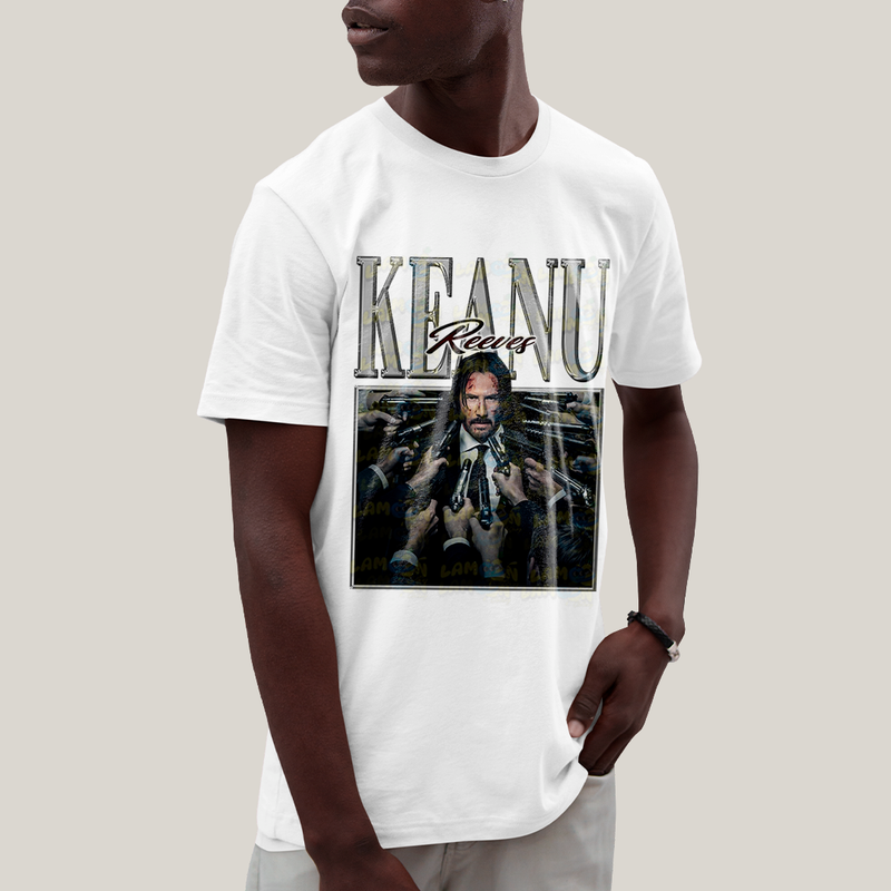 Camiseta Algodão Unissex T shirt - Keanu Reeves John Wick ator
