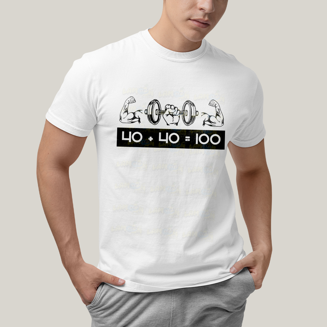 Camiseta Algodão Unissex T shirt Academia 40+40=100