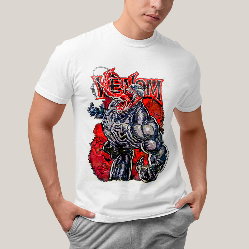 Camiseta Algodão Unissex T shirt Graphic Tee Venom Quadrinhos Marvel Homem Aranha