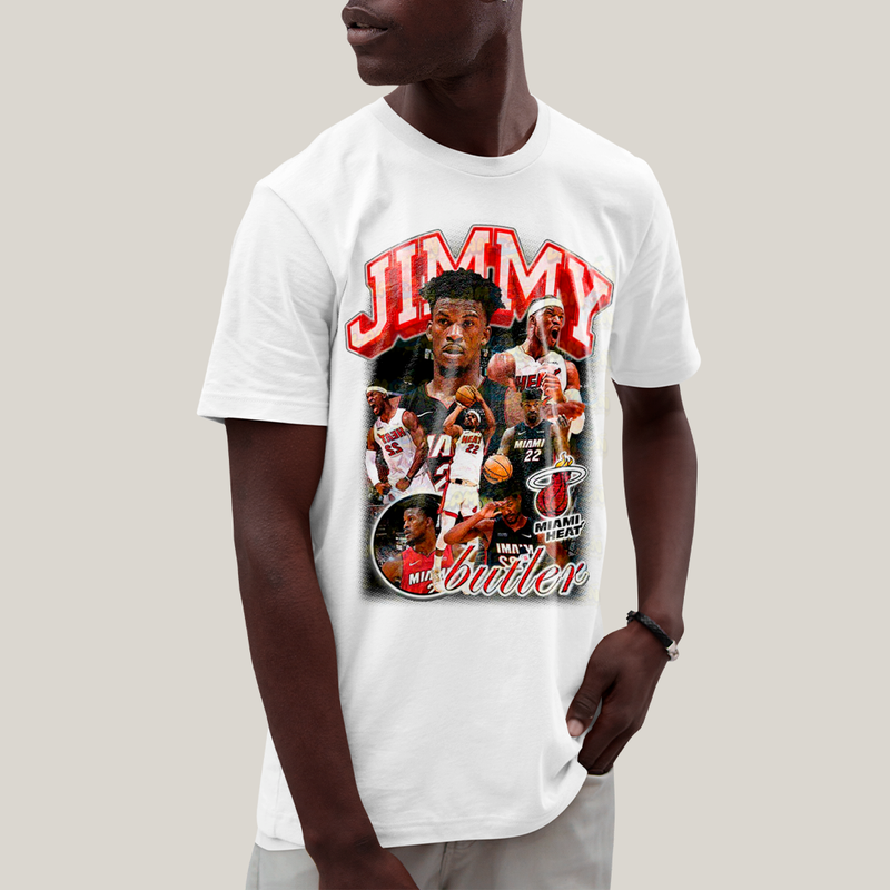 Camiseta Algodão Unissex T shirt Graphic Tee Jogador de Basquete Jimmy Butler