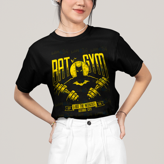Camiseta Algodão Unissex T shirt -  Batman Bat Gym i am the workout