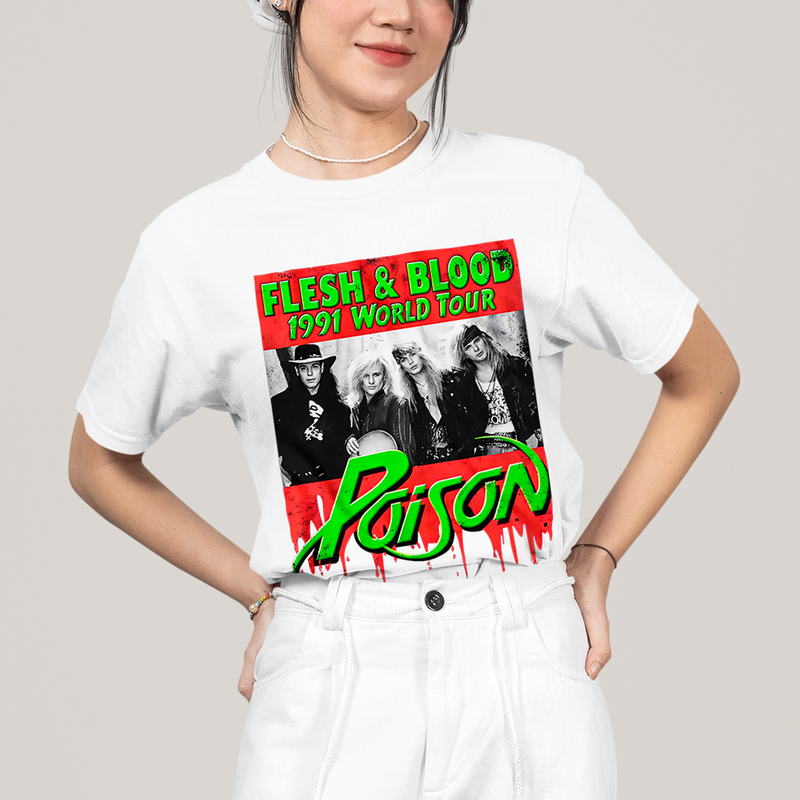 Camiseta Algodão Unissex T shirt -Poison Banda de Rock