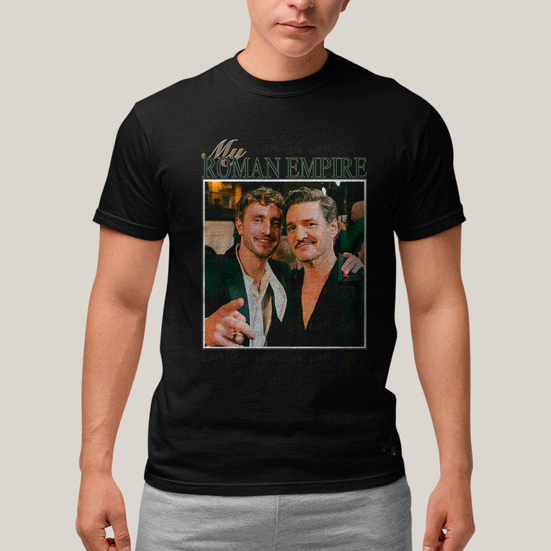 Camiseta Algodão Unissex T shirt Vintage Paul Mescal & Pedro Pascal My Roman Empire Quarteto fantástico