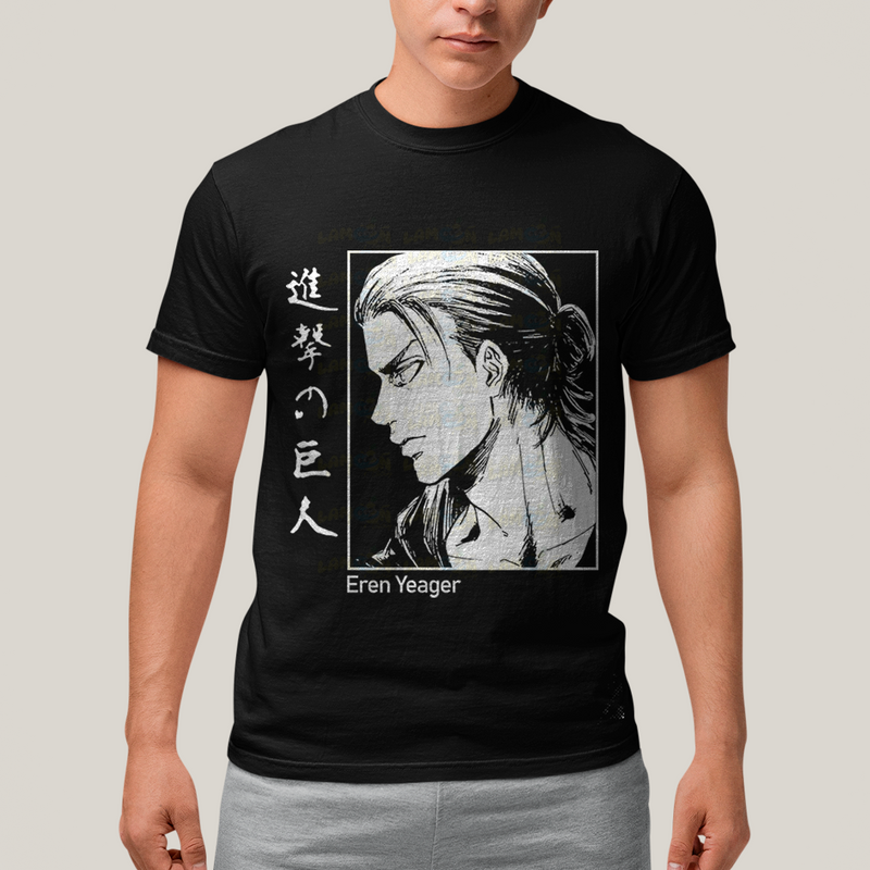 Camiseta Algodão Unissex T shirt Attack on Titan Eren