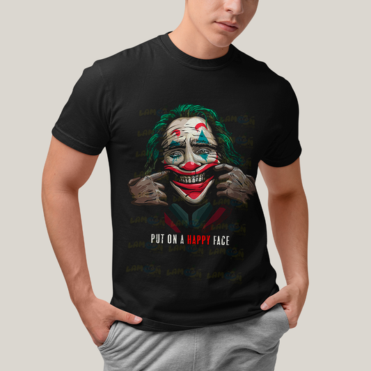Camiseta Algodão Unissex T shirt Put On a Happy Face coringa joker
