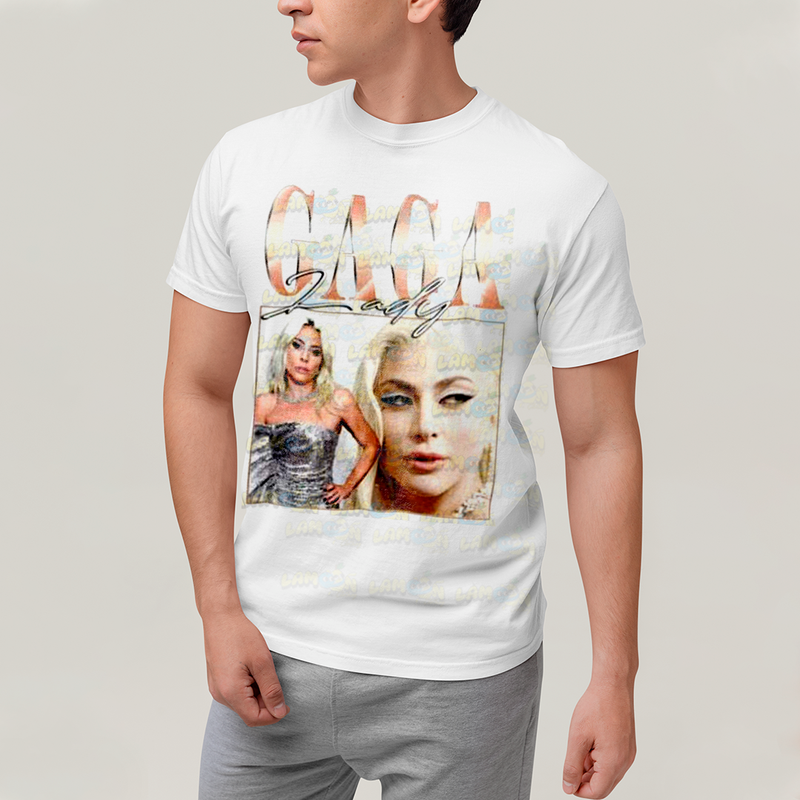 Camiseta Algodão Unissex Tshirt Vintage Lady Gaga Dourado