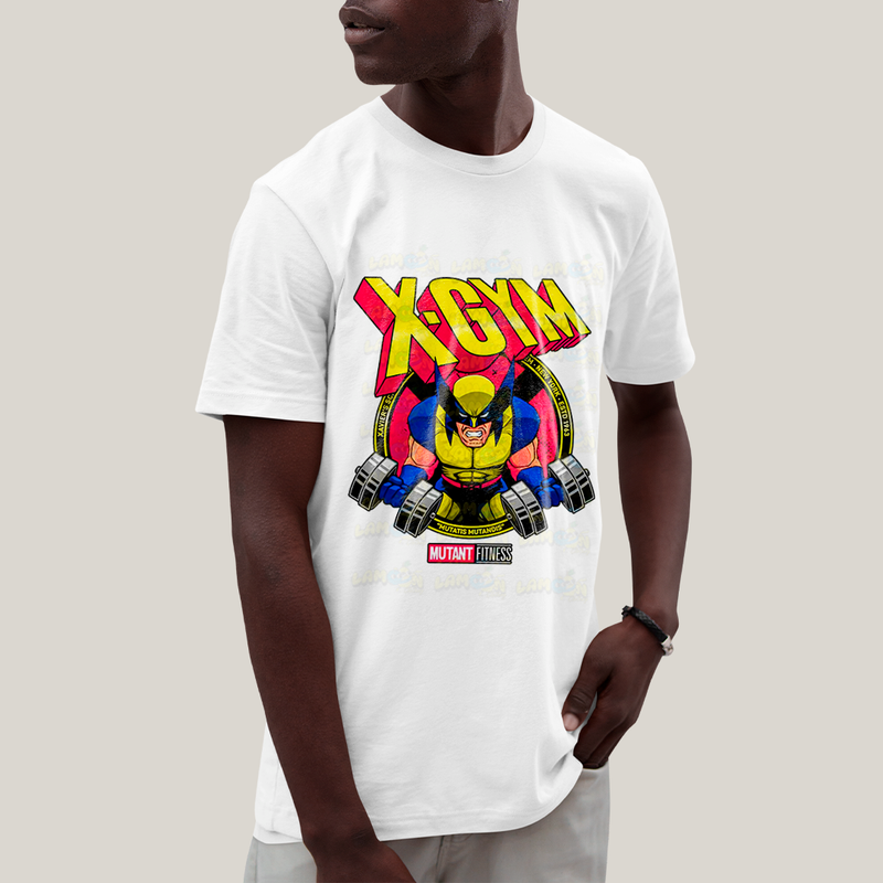 Camiseta Algodão Unissex T shirt Wolverine X Gym Mutant Fitness Marvel x Men