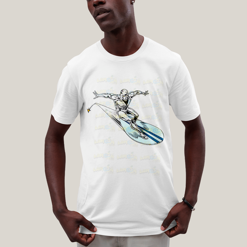 Camiseta Algodão Unissex T shirt - Surfista Prateado marvel quarteto fantastico