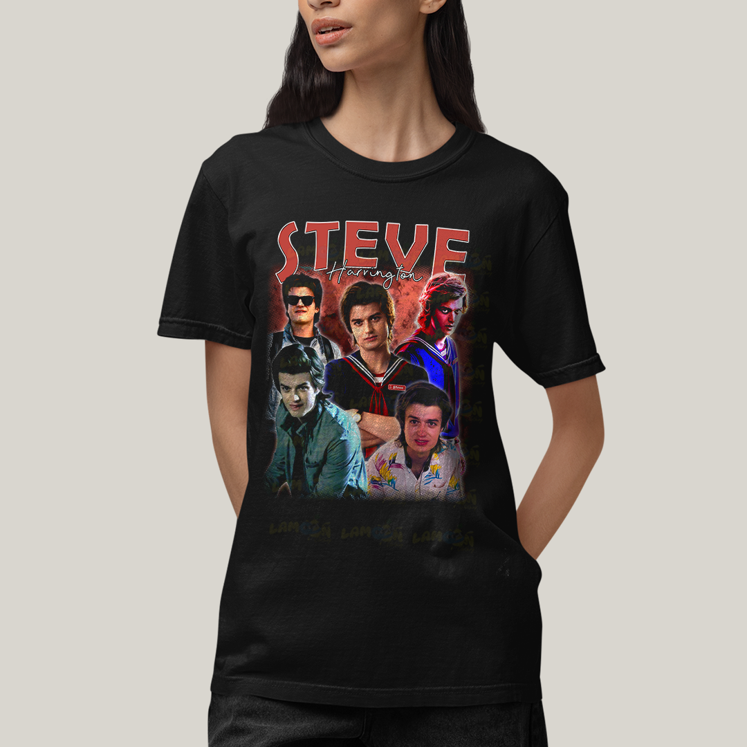 Camiseta Algodão Unissex T shirt Graphic Tee Steve Harrington Sky Fire
