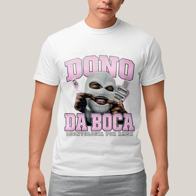 Camiseta Algodão Unissex T shirt - Tu Dono da Boca Odontologia Por Amor