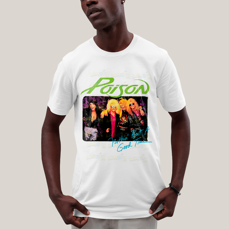 Camiseta Algodão Unissex T shirt- Poison Banda de Rock
