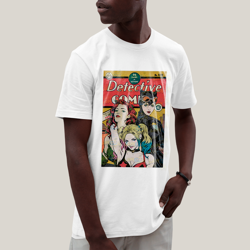 Camiseta Algodão Unissex T shirt Sereias de Gotham Mulher Gato Alerquina e Hera Venenosa DC Batman