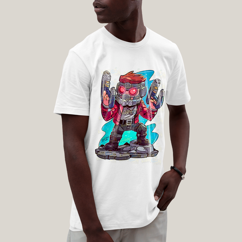 Camiseta Algodão Unissex T shirt - Star Lord Cartoon Peter Quill marvel guardioes da galaxia Chris Pratt