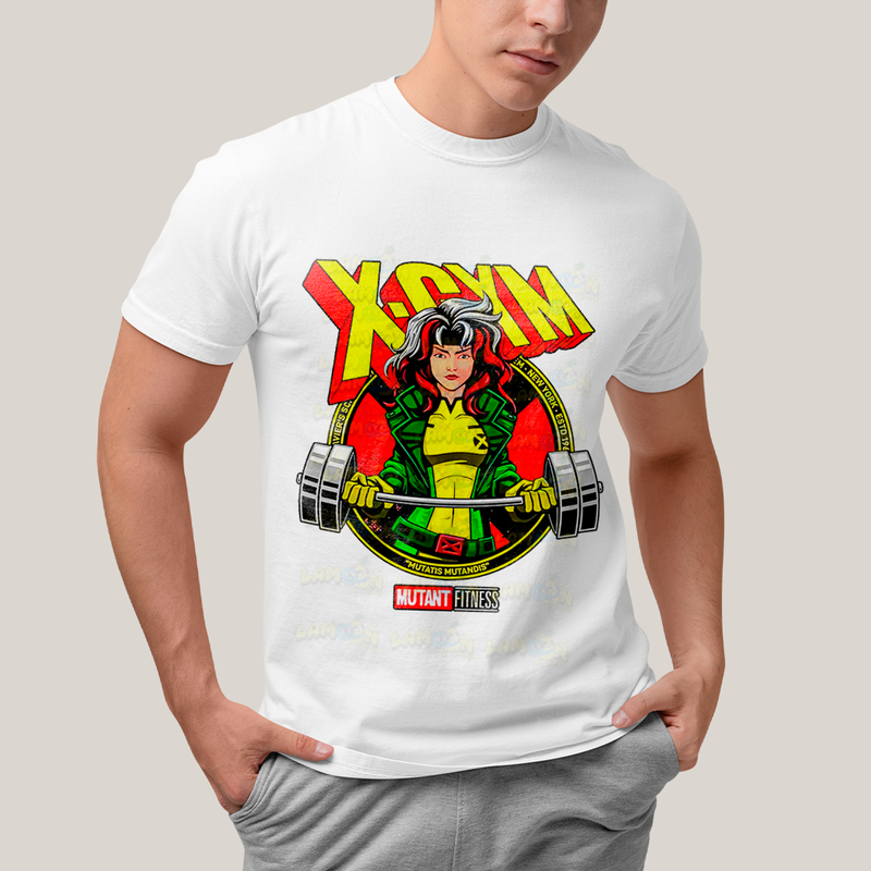 Camiseta Algodão Unissex T shirt - Vampira X Gym Mutant Fitness x men marvel academia