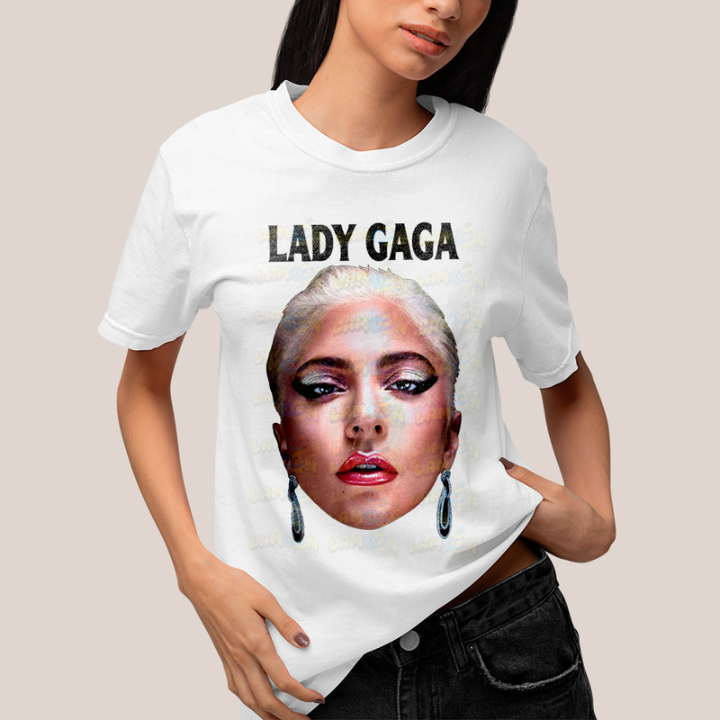 Camiseta Algodão Unissex T shirt Lady Gaga Face
