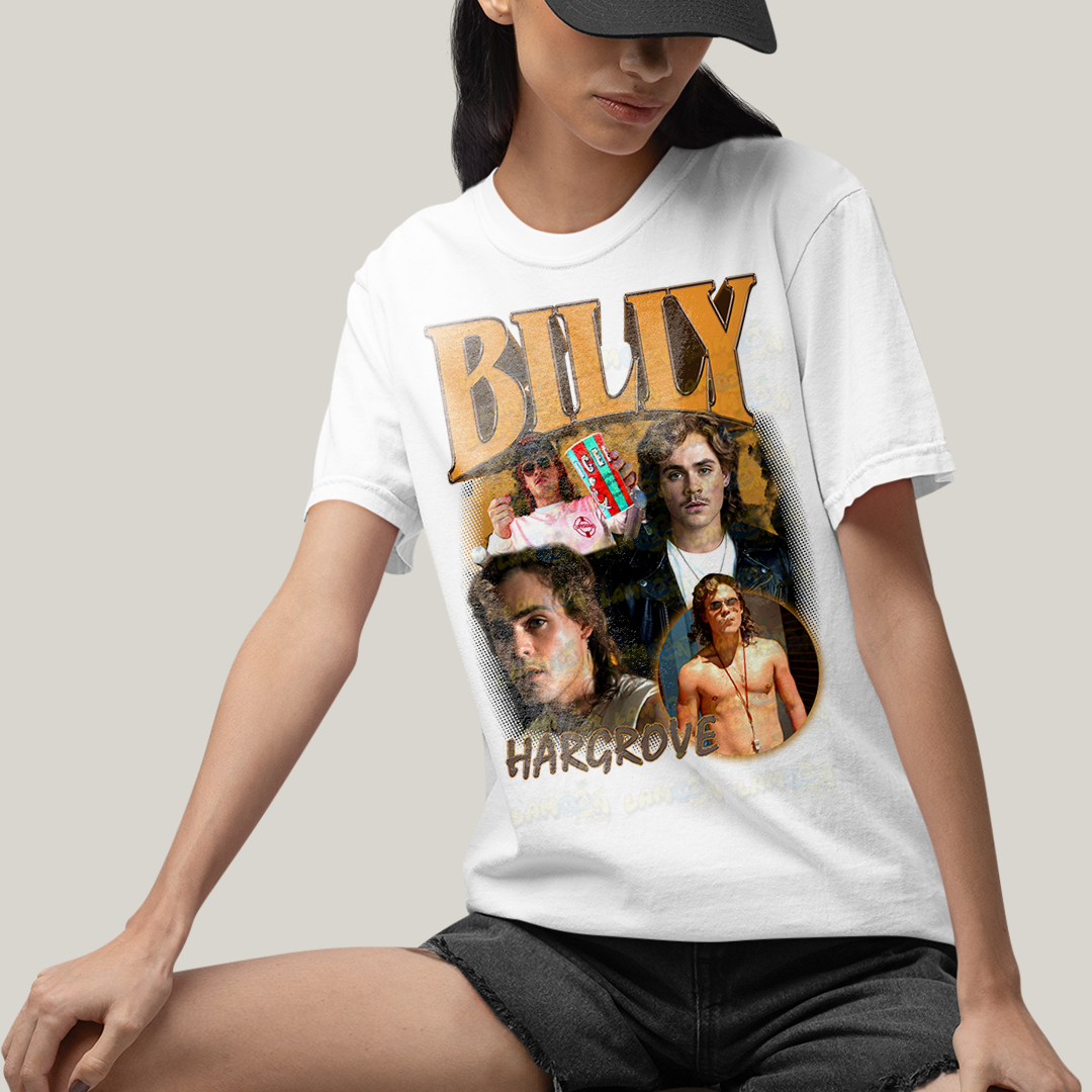 Camiseta Algodão Unissex T shirt Billy Graphic Tee Hargrove Strager Things