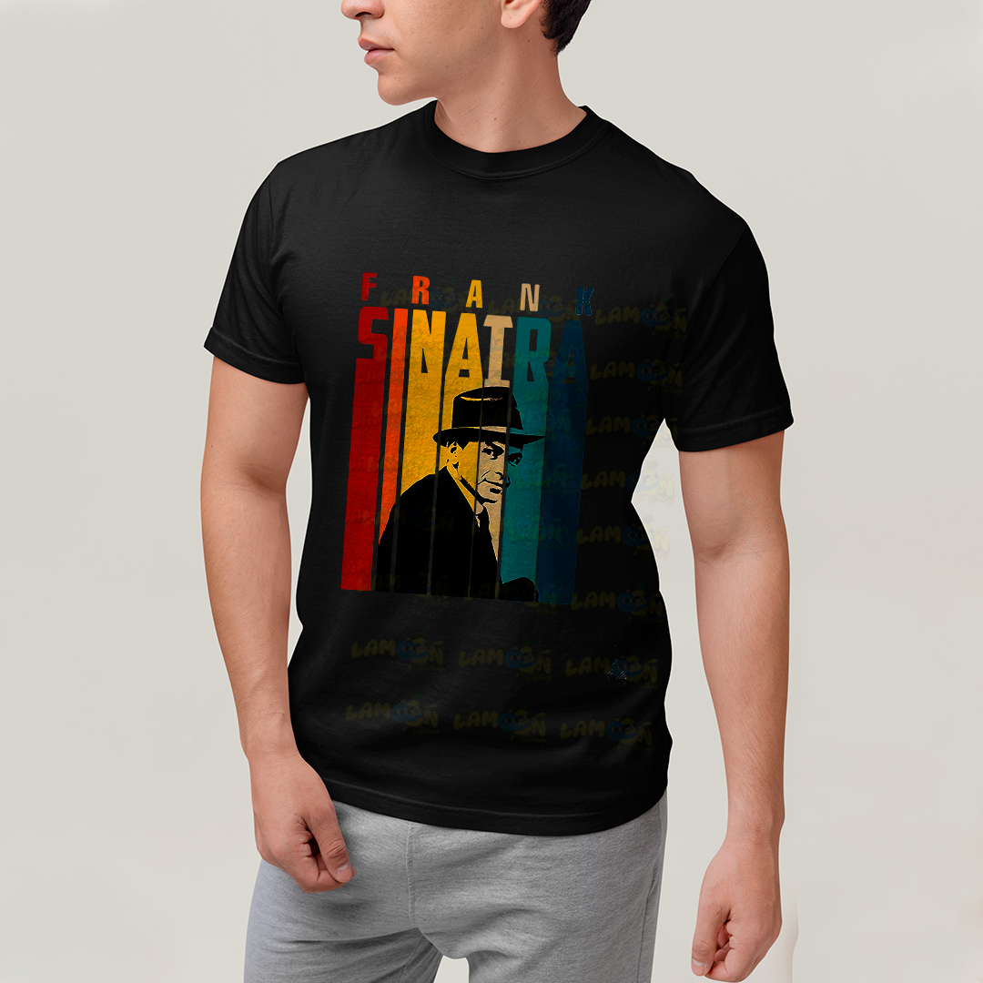 Camiseta Algodão Unissex T shirt Frank Sinatra colorido