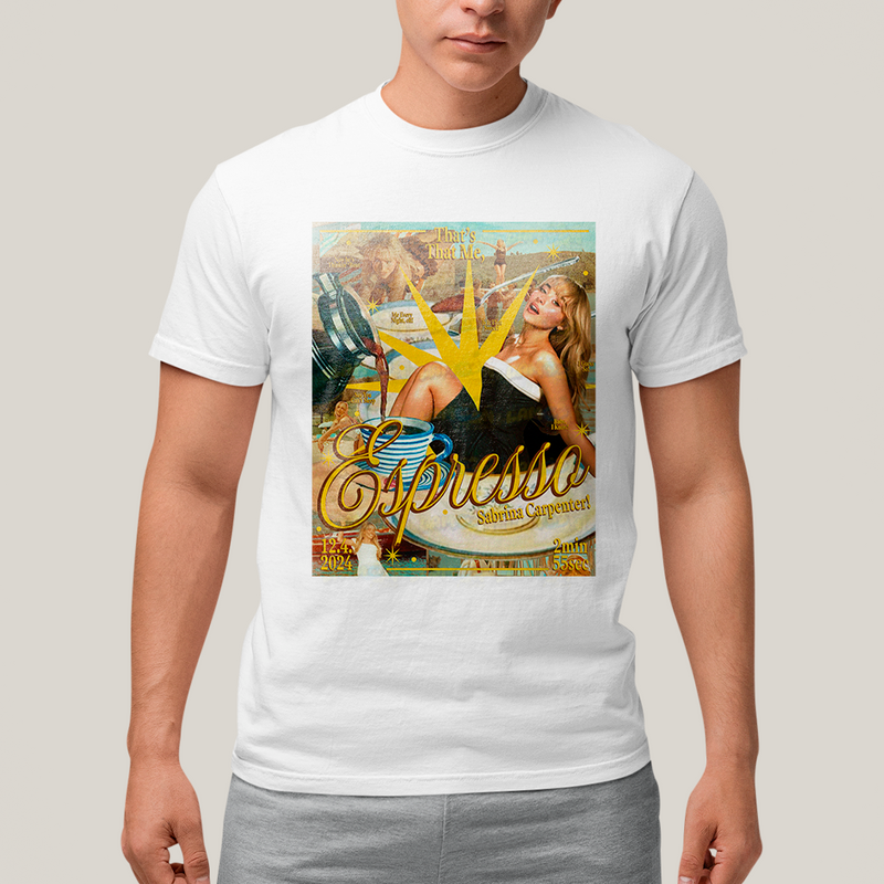 Camiseta Algodão Unissex T shirt Sabrina Carpenter Expresso Amarelo