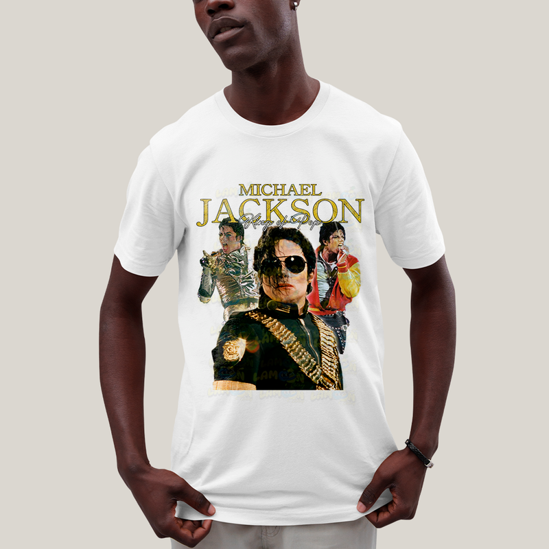 Camiseta Algodão Unissex T shirt Michael Jackson king of pop