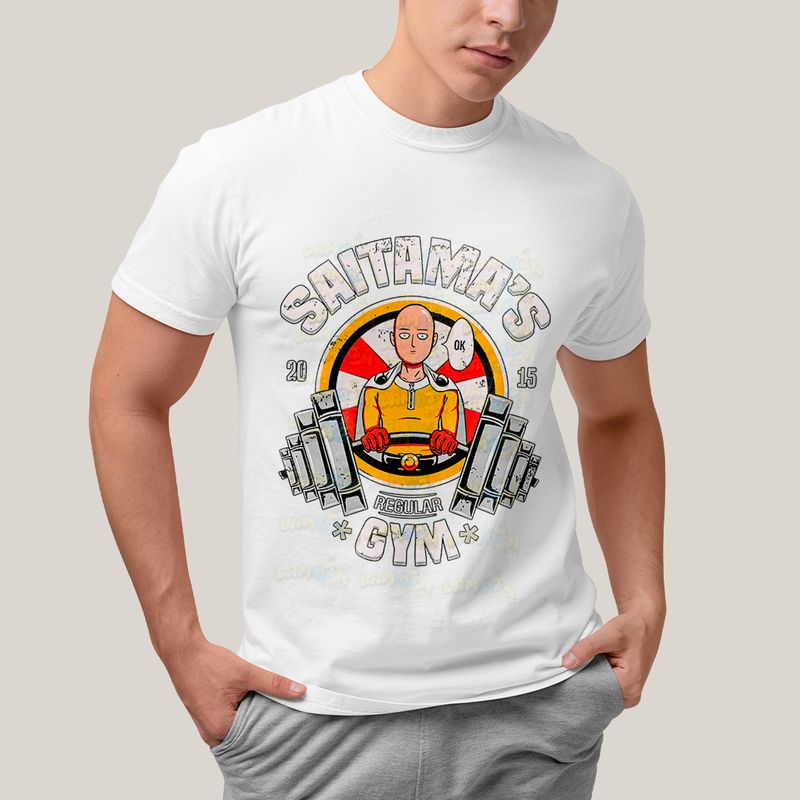 Camiseta Algodão Unissex T shirt -Saitama´s Gym One Punch Man Saitama